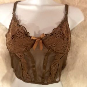 Brown Mesh Corset Top